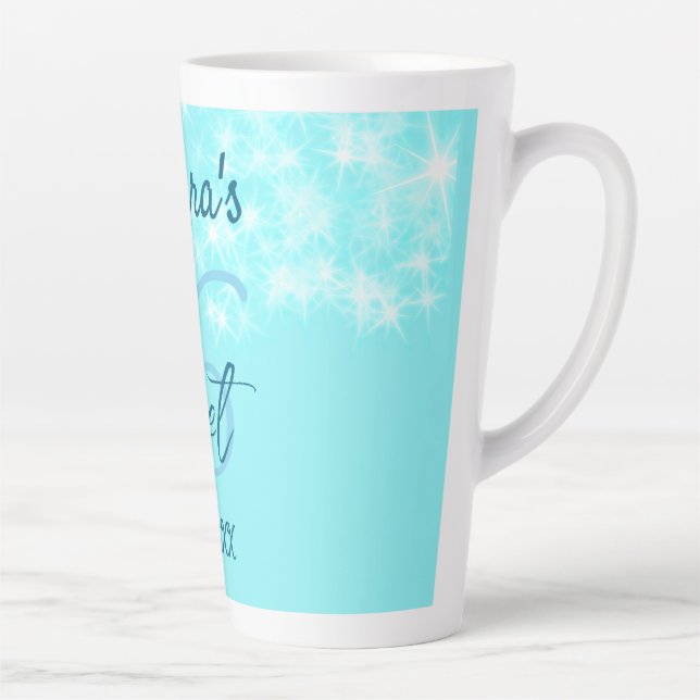 Tasse Latte Turquoise sarcelle agate 16 ans anniversaire ajout (Droite)