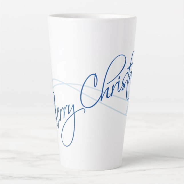 Tasse Latte Typographe de Merry Christmas (Devant)