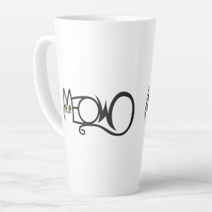 Tasse Latte Typographie de chat Miaou
