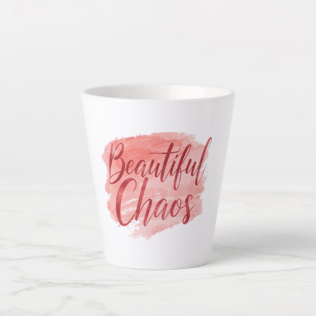 Tasse Latte Typographie de script Chaos Belle Esthétique (Devant)