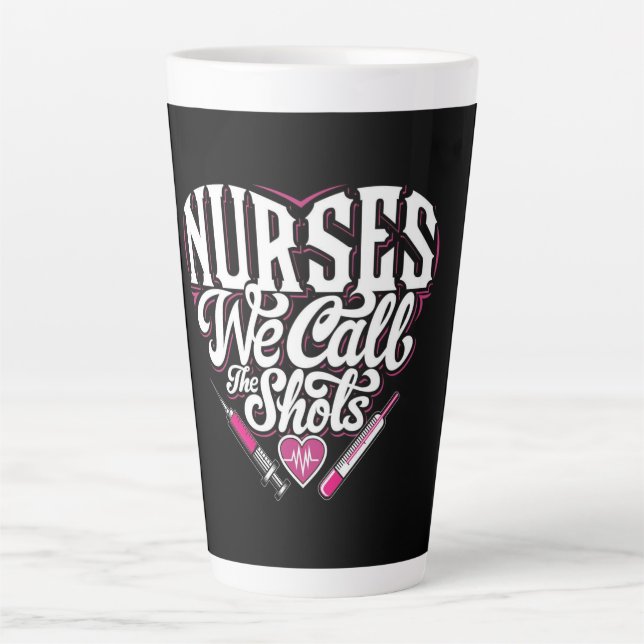 Tasse Latte Typographie des citations de soins infirmiers (Devant)