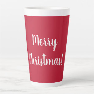 Tasse Latte Typographie du script de Noël Red Joyer