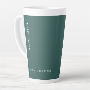 Tasse Latte Typographie minimaliste verte
