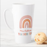 Tasse Latte Typographie moderne colorée audacieuse professeur<br><div class="desc">Typographie moderne colorée audacieuse arc en ciel professeur mug merci cadeau</div>