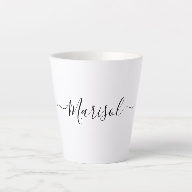 Tasse Latte Typographie moderne tendance Nom (Devant)