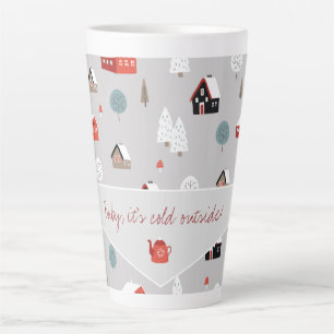 Tasse Latte Typographie motif scandinave de l'hiver nordique