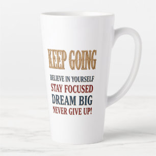 Tasse Latte Typographie Motivationnelle Vintage Continuez
