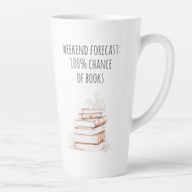 Tasse Latte Typographie pour amateur de livres  (Droite)