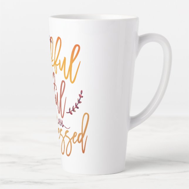 Tasse Latte Typographie Remerciement Gratuit Citation Heureuse (Droite)