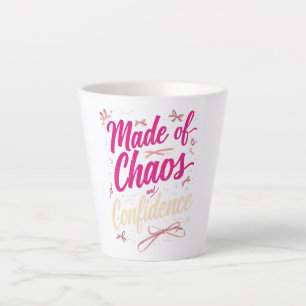 Tasse Latte Typographie Rose Impertinente Chaos et Confiance