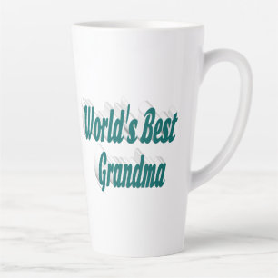Tasse Latte Typographie verte de grand-mère