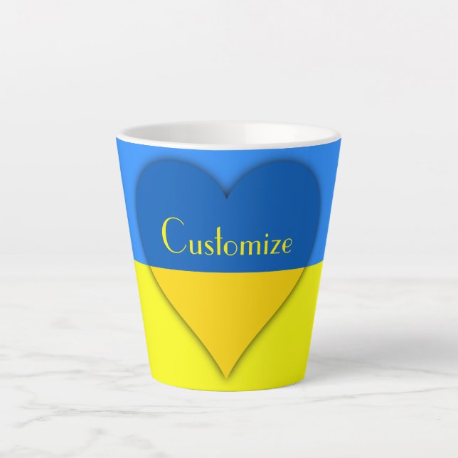 Tasse Latte Ukraine Drapeau bleu jaune Thunder_Cove  (Devant)