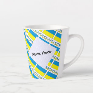 Tasse Latte Ukraine et drapeau ukrainien personnalisés en mosa