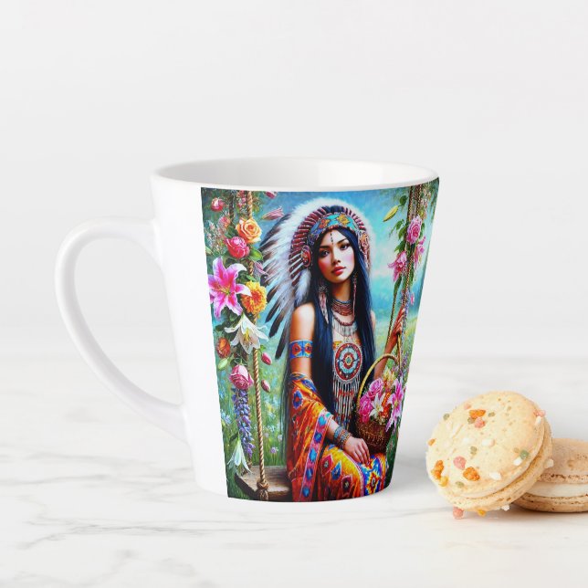 Tasse Latte Un accueil chaleureux dans une coupe (En situation)