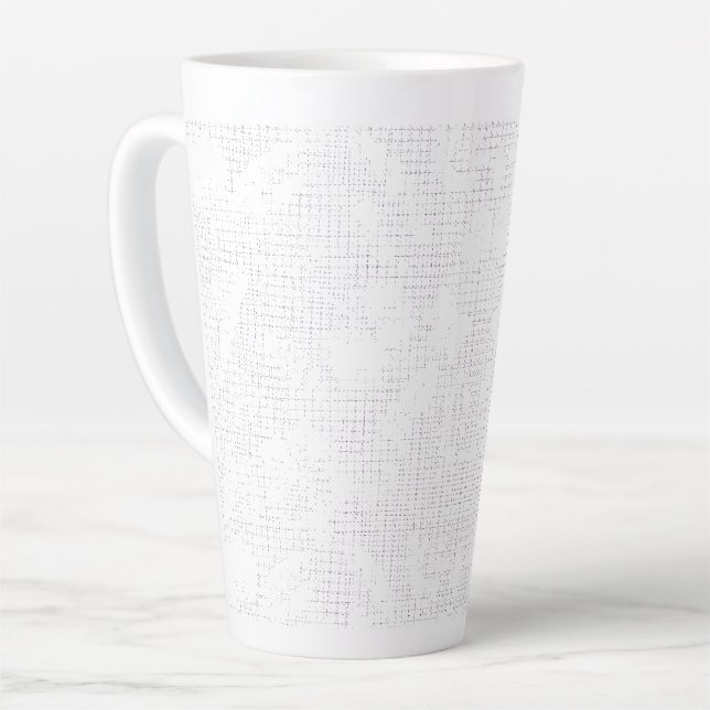 Tasse Latte Un arrière - plan blanc avec un arrangement ludiqu (Angle gauche)