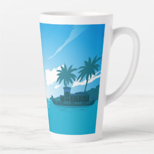 Tasse Latte Un bateau en mer