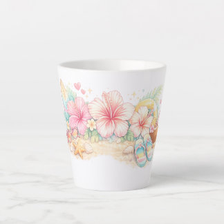 Tasse Latte Un beau design estival inspiré des fleurs