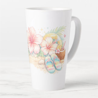 Tasse Latte Un beau design estival inspiré par les fleurs
