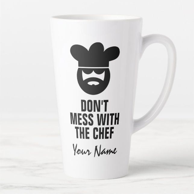 Tasse Latte Un cadeau amusant en latte pour cuisinier cuisinie (Droite)