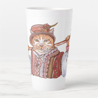Tasse Latte Un chat cosaque en costume traditionnel