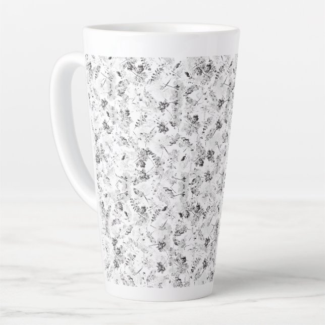 Tasse Latte Un design monochromatique présentant une multitude (Angle gauche)