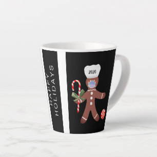 Tasse Latte Un homme en pain d'épices de Noël 2020 au visage