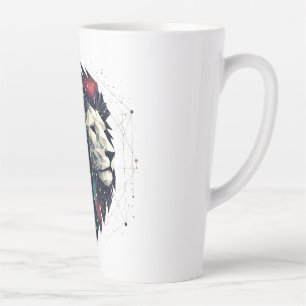 Tasse Latte un lion géométrique cosmique