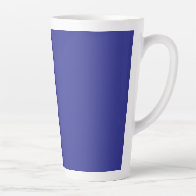 Tasse Latte un mur bleu avec une horloge (Droite)