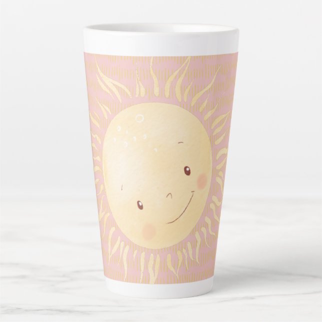 Tasse Latte Un peu rose soleil Personnalisé (Devant)