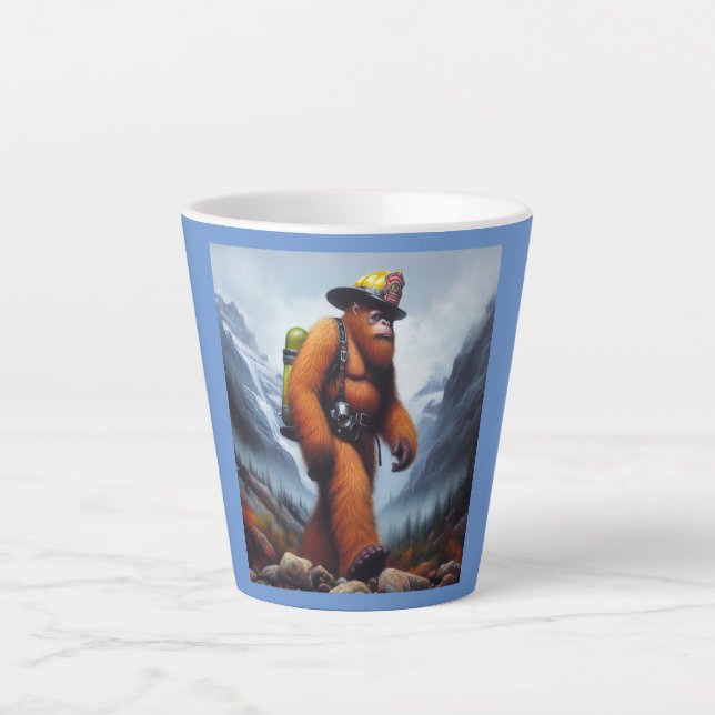 Tasse Latte Un pompier à bout portant (Devant)