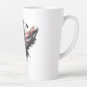 Tasse Latte Un pompier américain.Drapeau des Etats-Unis.