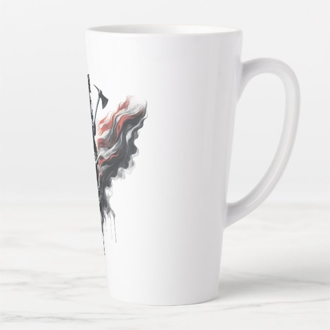 Tasse Latte Un pompier américain.Drapeau des Etats-Unis. (Droite)