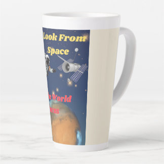 Tasse Latte Un regard de l'espace, alors que le monde brûle