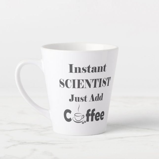 Tasse Latte Un scientifique vient juste d'ajouter du café (Gauche)