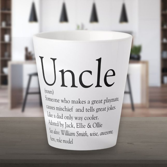 Tasse Latte Uncle Funcle Definition Modern Fun (Uncle Funcle Definition Modern Fun Latte Mug)