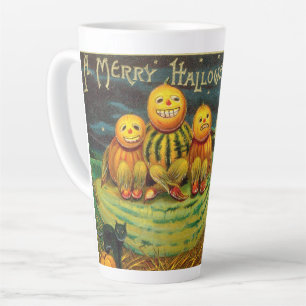 Tasse Latte Une carte vintage fantaisiste pour un joyeux Hallo