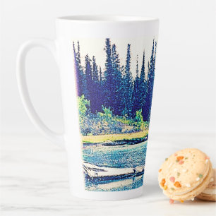Tasse Latte Une Forêt Sauvage Canadienne Majestueuse. Commande