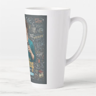 Tasse Latte Une illustration artistique d'un enseignant 