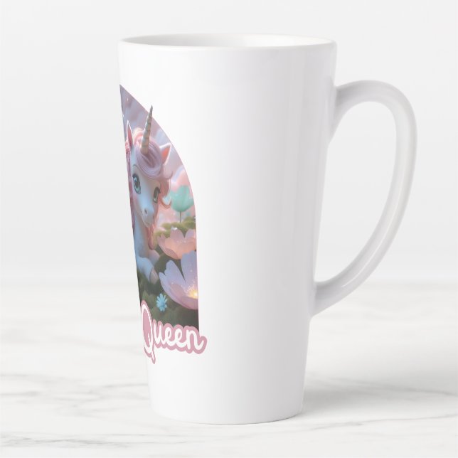 Tasse Latte Une licorne blanche aux ailes (Droite)