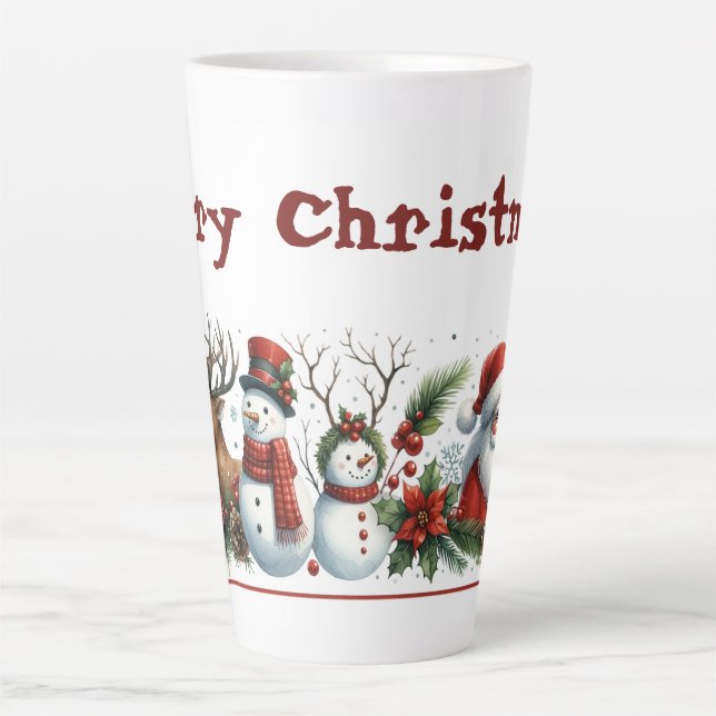 Tasse Latte Une Réunion Joyeusement Verdoyante (Devant)