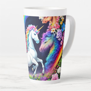 Tasse Latte Unicorne arc-en-ciel une