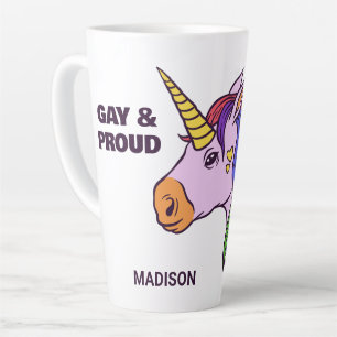 Tasse Latte Unicorne Gay Texte Personnalisé