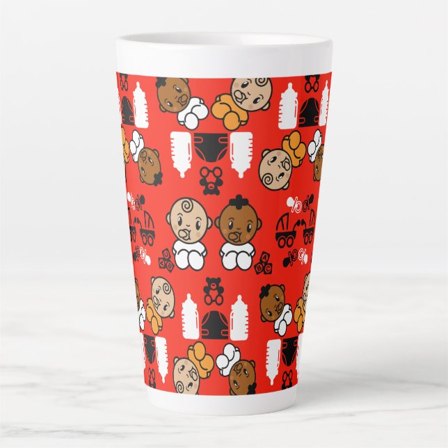 Tasse Latte Unique Orange Nouveau Cadeau bébé (Devant)