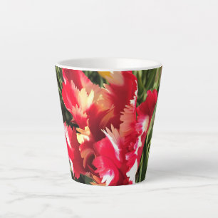 Tasse Latte Unique Tulipe rouge et blanche