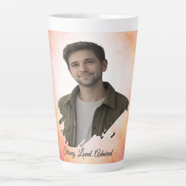 Tasse Latte Upload His Photo- Personalized Custom Gift for Him (Devant)