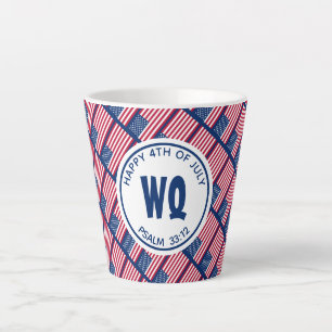 Tasse Latte USA patriotique Joyeux 4 juillet Drapeau améri