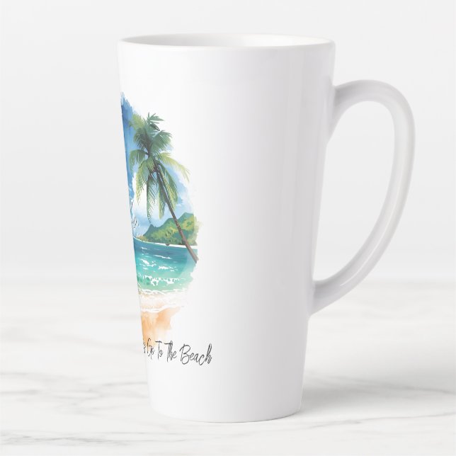 Tasse Latte Vacances, allons à la plage  (Droite)
