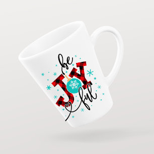 Tasse Latte Vacances de Noël Soyez Joyeux Moderne Plaid hiver