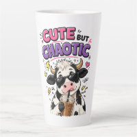 Vache mignonne mais chaotique avec café glacé