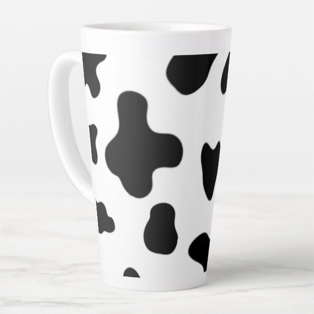 Tasse Latte Vache moderne belle noire et blanche (Angle gauche)